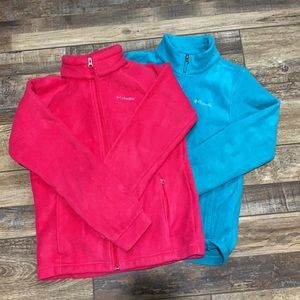 Lot of 2 Columbia fleece jackets youth L